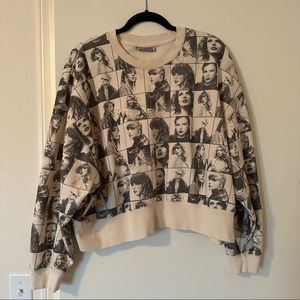 Taylor Swift The Eras Tour Cropped Beige Pullover